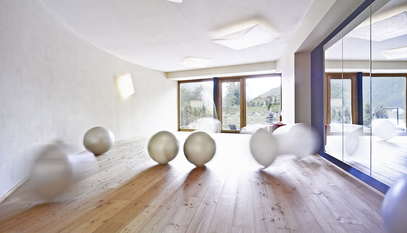 Yoga room of Arosea Hotel in Ultental-Val d'Ultimo